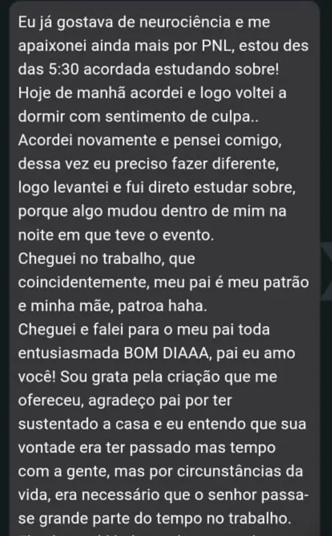 Depoimento de participante