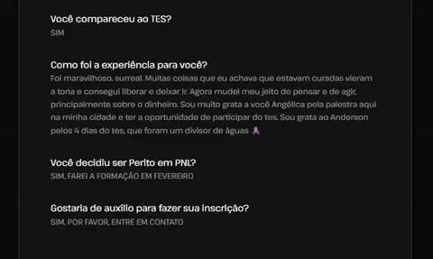 Depoimento de participante